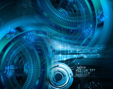 Mavi göz siber devre gelecekteki teknoloji konsepti