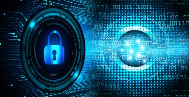 Dolap ve dijital güvenlik kavramına sahip fütüristik arka plan