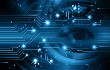 Dijital devre ile soyut teknoloji arkaplanı