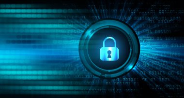 Dolap ve dijital güvenlik kavramına sahip fütüristik arka plan