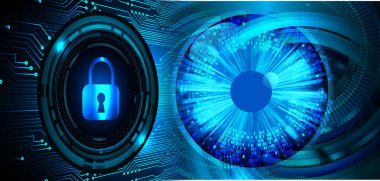 Dolap ve dijital güvenlik kavramına sahip fütüristik arka plan