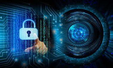 Dolap ve dijital güvenlik kavramına sahip fütüristik arka plan