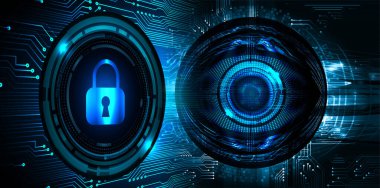 Sayısal arkaplan ve siber güvenlik konusunda kapatılmış asma kilit