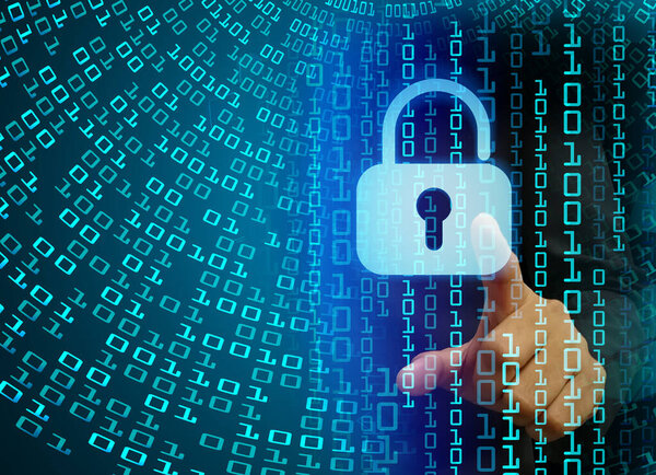 фоновая иллюстрация с шкафчиком, концепция цифровой безопасности