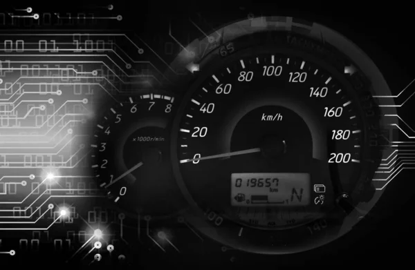 Speedometer Black Background — Stock Photo, Image