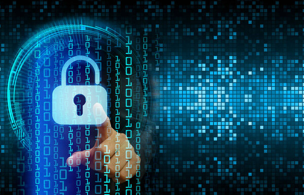 футуристический фон с шкафчиком, концепция цифровой безопасности