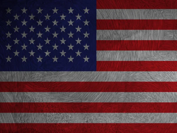 Bandera Americana Sobre Fondo Madera Vieja —  Fotos de Stock