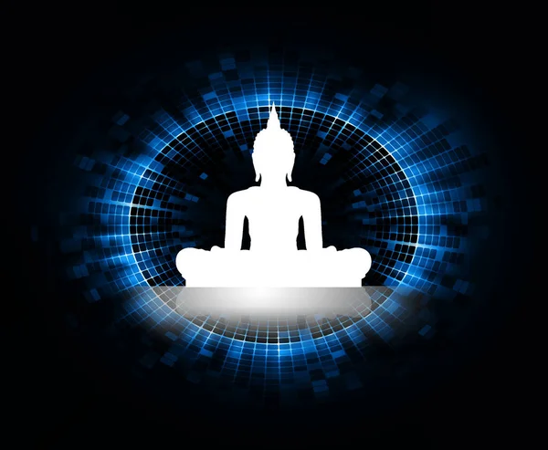 Meditující Buddhova Silueta Lotosové Pozici — Stock fotografie