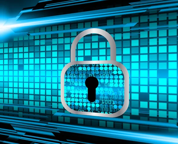 Dolabı olan arkaplan çizimi, dijital güvenlik kavramı
