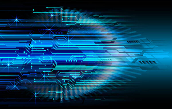 eye cyber circuit future technology concept background