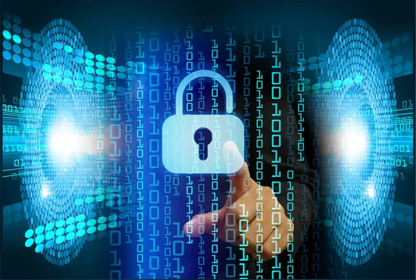 Dolabı olan arkaplan çizimi, dijital güvenlik kavramı