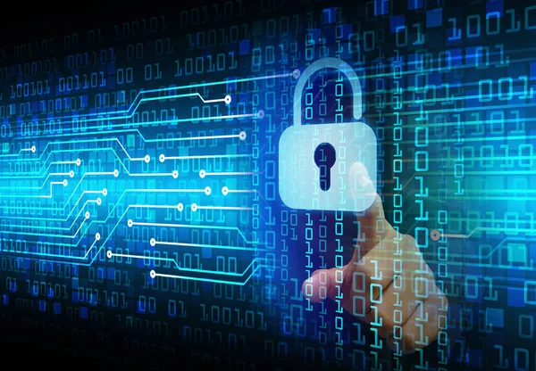 Dolap ve dijital güvenlik kavramına sahip fütüristik arka plan