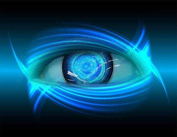 eye cyber circuit future technology concept background