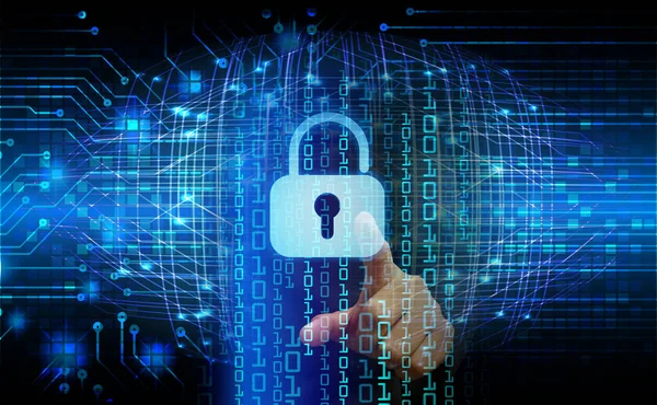 Dolap ve dijital güvenlik kavramına sahip fütüristik arka plan