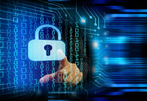 Dolabı olan arkaplan çizimi, dijital güvenlik kavramı