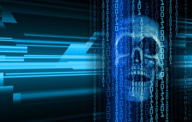 İkili kod ve veriye sahip soyut arkaplan