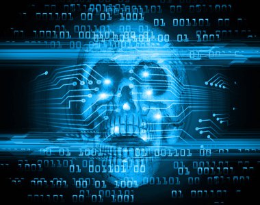 İkili kod ve devre ile soyut arkaplan