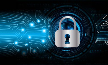 Dolap ve dijital güvenlik kavramına sahip fütüristik arka plan