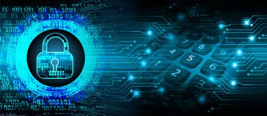 Dolap ve dijital güvenlik kavramına sahip fütüristik arka plan