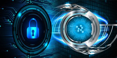 Sayısal arkaplan ve siber güvenlik konusunda kapatılmış asma kilit