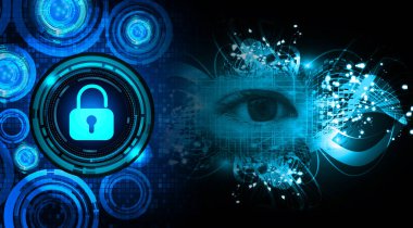 Dolap ve dijital güvenlik kavramına sahip fütüristik arka plan