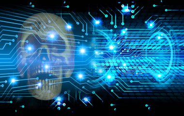 Devre kartlı soyut teknoloji arkaplanı