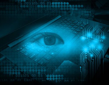 İnsan gözü ile soyut bilgisayar arkaplanı