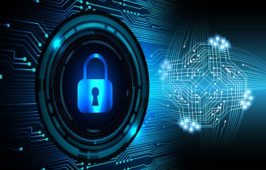 Dolap ve dijital güvenlik kavramına sahip fütüristik arka plan