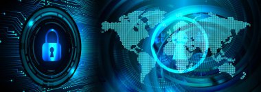 Dolap ve dijital güvenlik kavramına sahip fütüristik arka plan