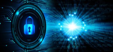 Dolabı olan arkaplan çizimi, dijital güvenlik kavramı