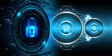 Dolap ve dijital güvenlik kavramına sahip fütüristik arka plan