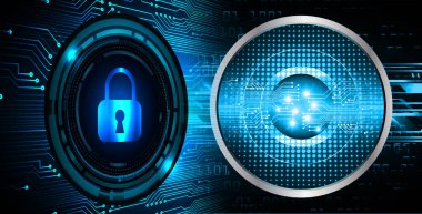 Dolap ve dijital güvenlik kavramına sahip fütüristik arka plan