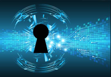 anahtar deliği ile arkaplan illüstrasyonu, dijital güvenlik kavramı