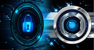 Dolabı olan arka plan, dijital güvenlik kavramı