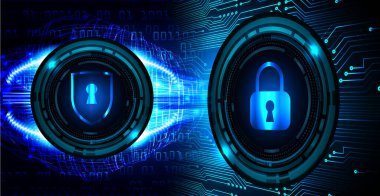 Dolap ve dijital güvenlik kavramına sahip fütüristik arka plan