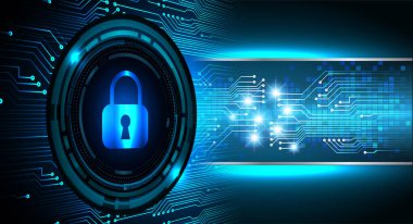 Dolap ve dijital güvenlik kavramına sahip fütüristik arka plan