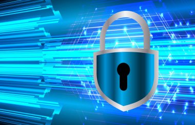 Dolap ve dijital güvenlik kavramına sahip fütüristik arka plan