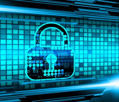 Dolabı olan arkaplan çizimi, dijital güvenlik kavramı