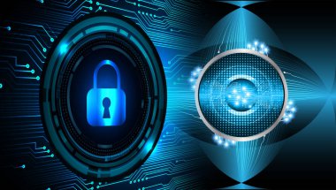 Dolap ve dijital güvenlik kavramına sahip fütüristik arka plan