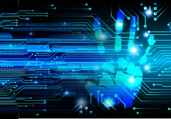 Mavi devre kartı olan soyut teknoloji arkaplanı