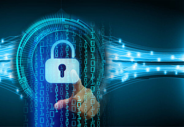 футуристический фон с шкафчиком, концепция цифровой безопасности