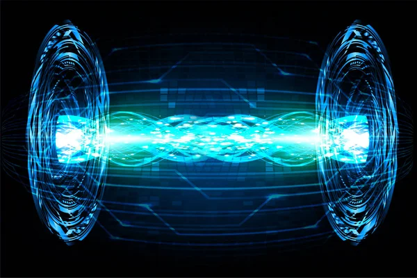 ブルーアイサイバー回路の未来技術コンセプト — ストック写真