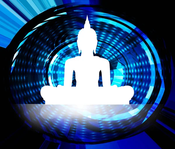 Meditating Buddha Silhouette Lotus Position — Stock Photo, Image