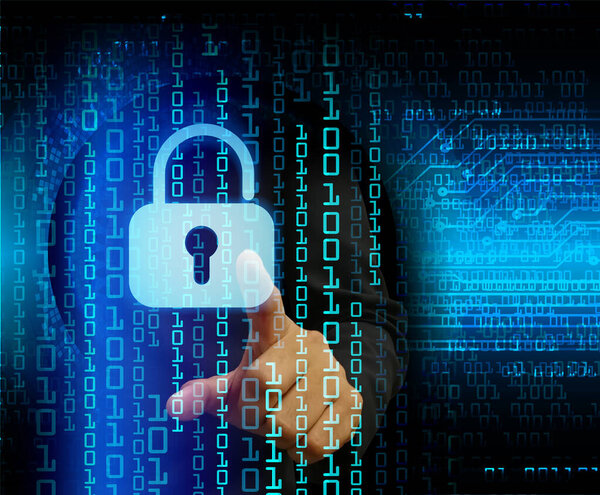 футуристический фон с шкафчиком, концепция цифровой безопасности