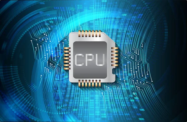 Puce Cpu Sur Carte Circuit Imprimé — Photo