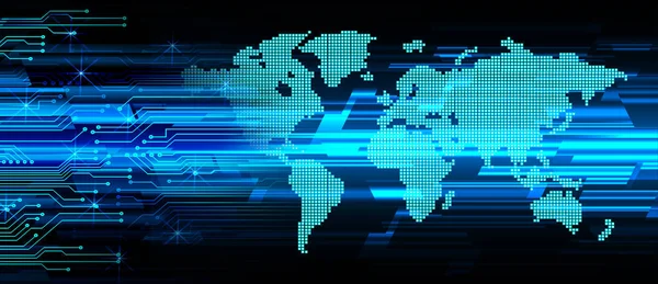 Dünya haritalı soyut teknoloji arkaplanı