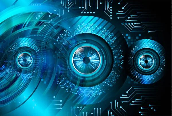 Eye Cyber Κύκλωμα Μελλοντική Έννοια Της Τεχνολογίας Φόντο — Φωτογραφία Αρχείου
