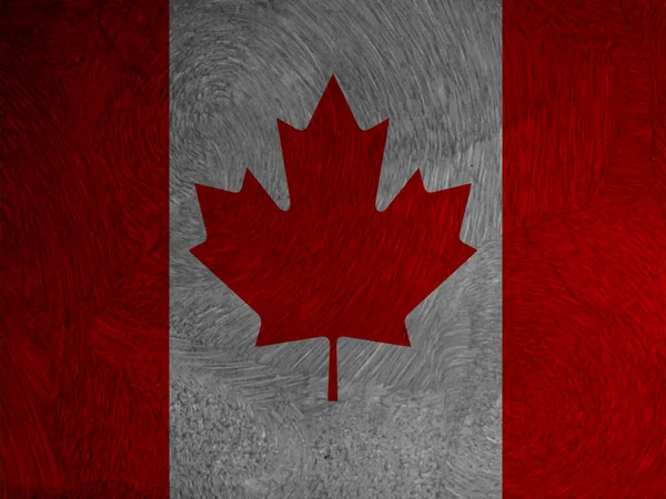 Canada Flagga Målad Ett Trä — Stockfoto