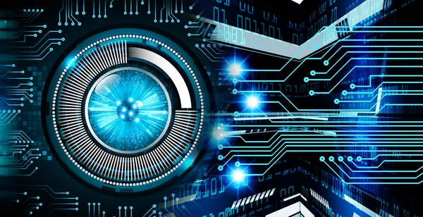 Olho Circuito Cibernético Futuro Tecnologia Conceito Fundo — Fotografia de Stock