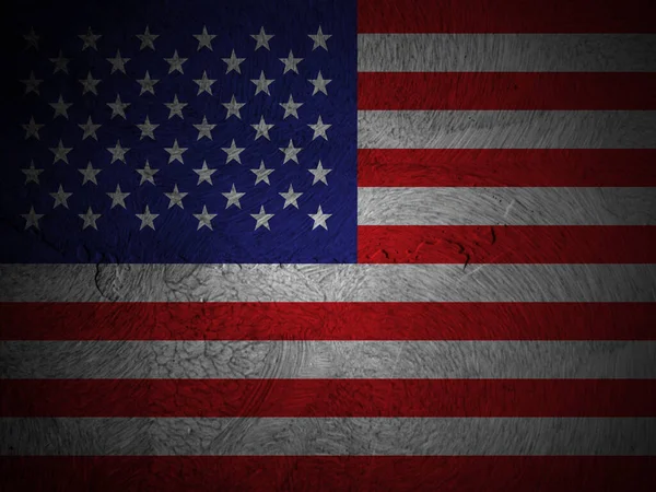 Bandera Americana Sobre Fondo Madera Vieja — Foto de Stock